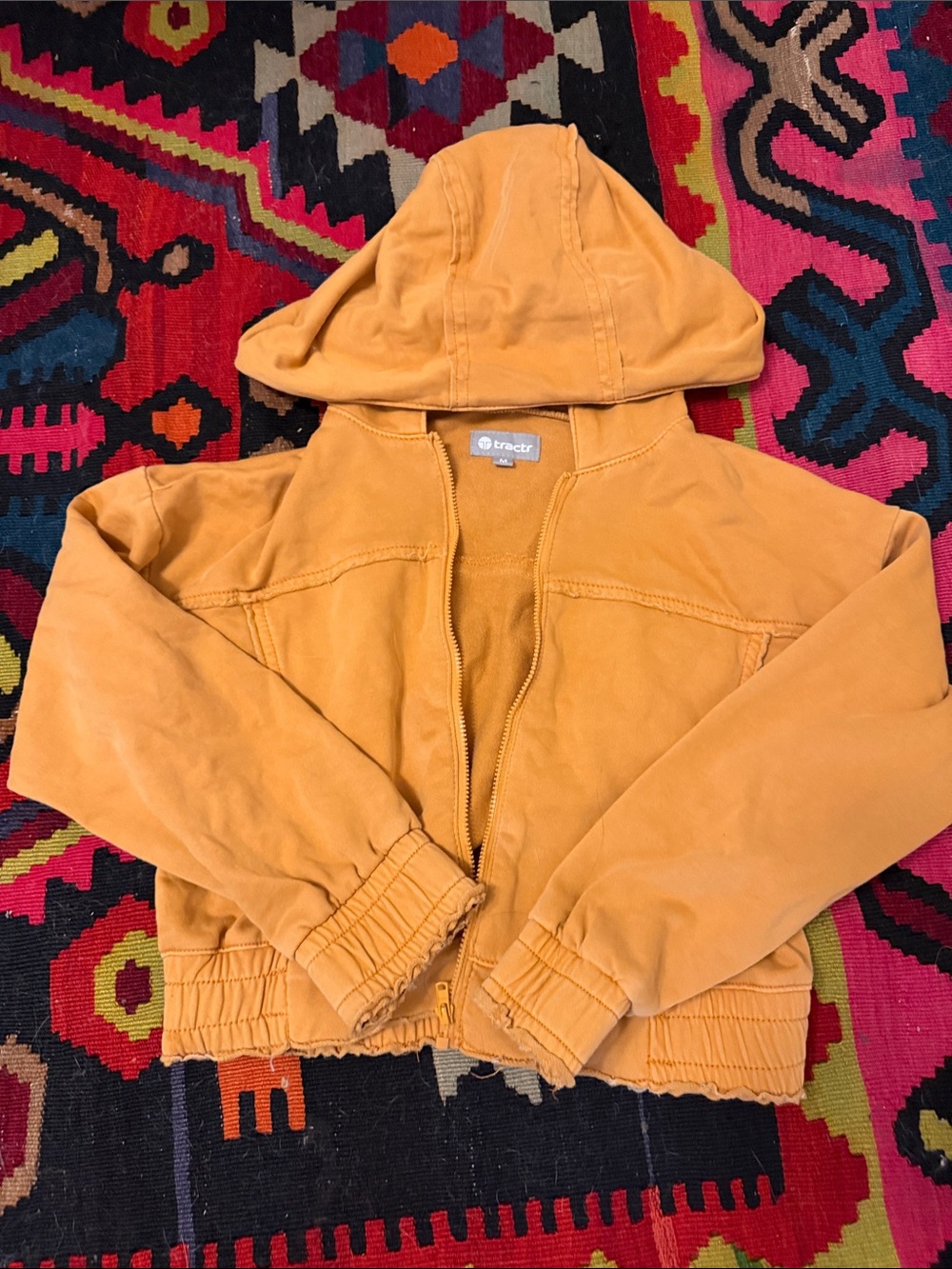 Tractr Golden Mustard Hooded Zip Jacket
